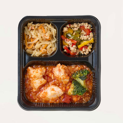 鶏肉のトマトソース｜LP-2 塩分カロリー調整食ライトプラス｜スギ薬局の食事宅配サービス【スギサポ deli（スギサポデリ）】
